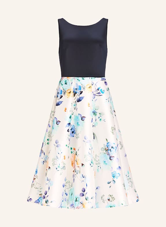SWING Cocktailkleid im Materialmix DUNKELBLAU/ LILA/ GELB