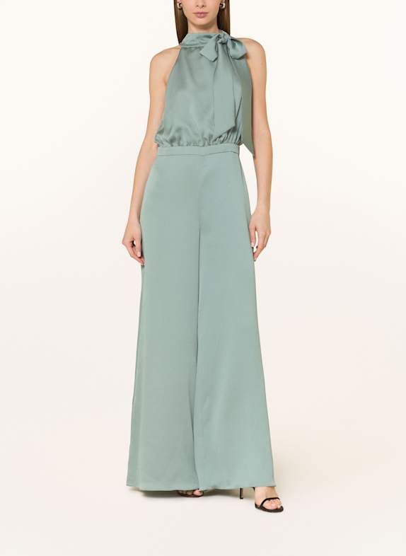 SWING Jumpsuit aus Satin mit Schluppe DUNKELGRÜN