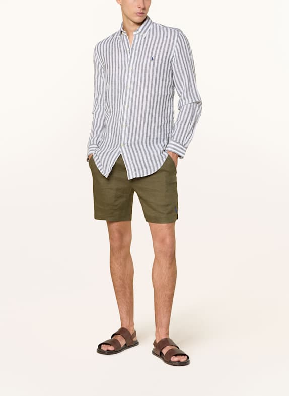 POLO RALPH LAUREN Linnen hemd Custom Fit OLIJF / WIT