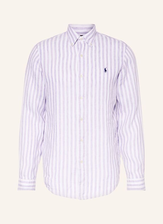 POLO RALPH LAUREN Leinenhemd Custom Fit HELLLILA/ WEISS