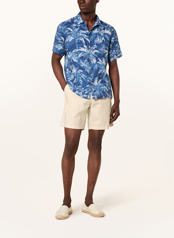 POLO RALPH LAUREN Kurzarm-Hemd Classic Fit aus Leinen BLAU / HELLBLAU