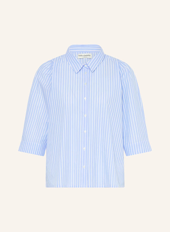 lollys laundry Blusenshirt BONOLL mit 3/4-Arm WEISS/ HELLBLAU