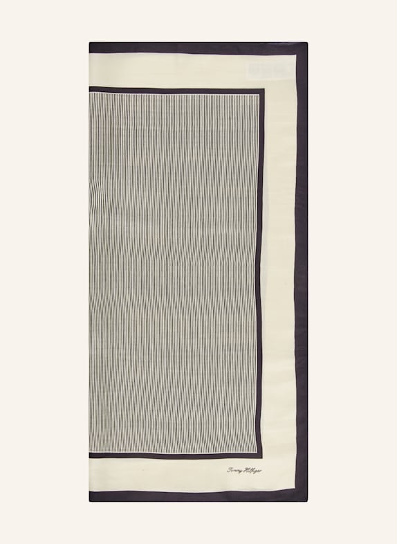 TOMMY HILFIGER Silk scarf DARK BLUE/ ECRU