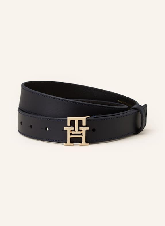 TOMMY HILFIGER Ledergürtel DUNKELBLAU