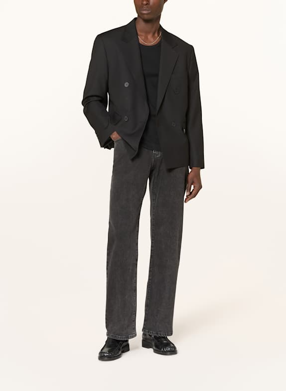 don't waste culture QUIONO straight fit jeans WASHED BLACK