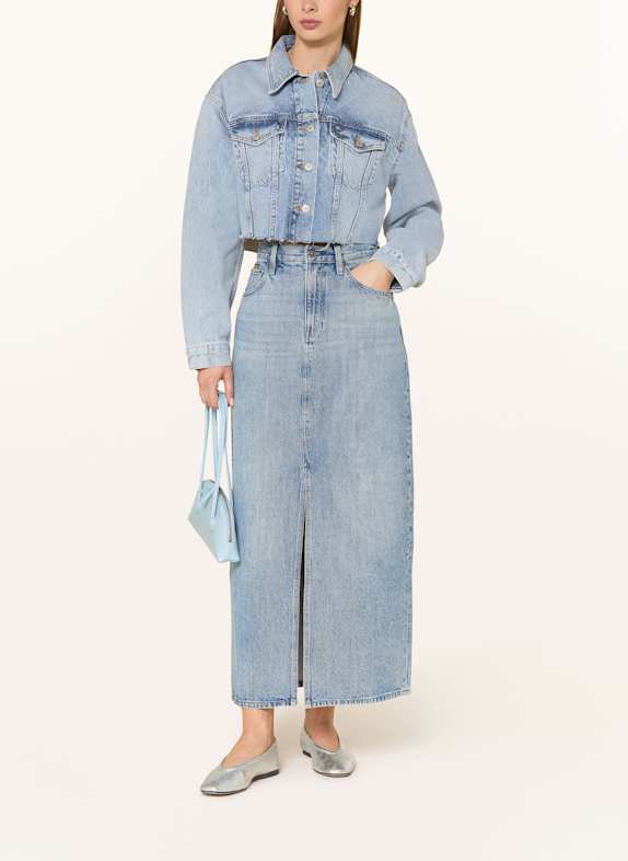 TOMMY JEANS Cropped-Jeansjacke im Materialmix BLAU