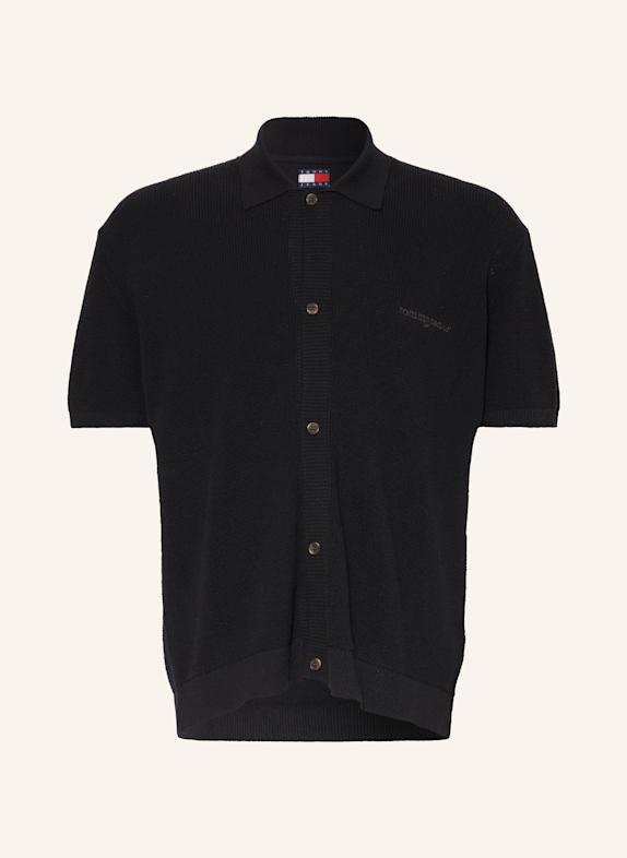 TOMMY JEANS Strickhemd Comfort Fit SCHWARZ