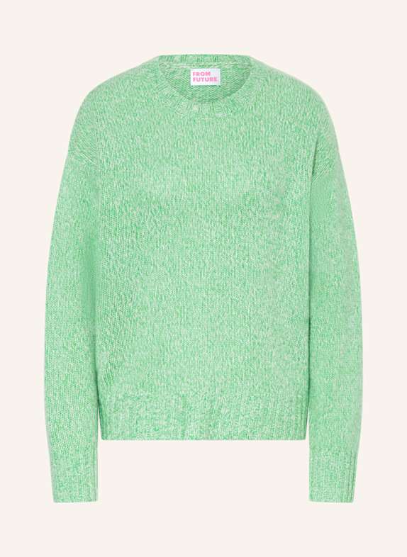 FROM FUTURE Cashmere sweater WHITE/ GREEN