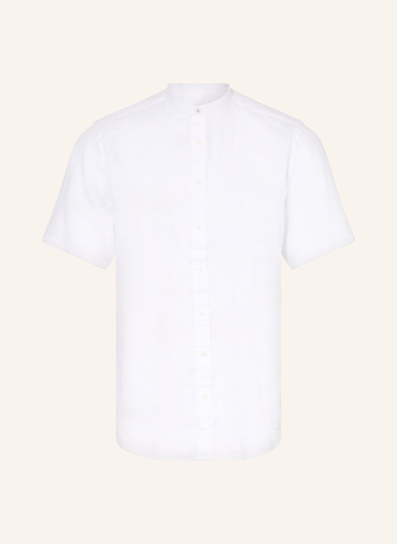 FYNCH-HATTON Koszula z krótkim rękawem casual fit z lnu ze stójką BIAŁY