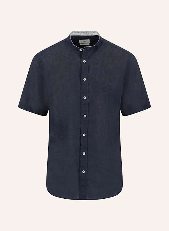 FYNCH-HATTON Koszula z krótkim rękawem casual fit z lnu ze stójką GRANATOWY