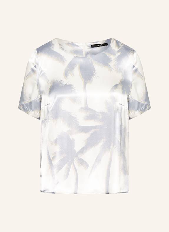oui Blusenshirt aus Satin WEISS/ HELLBLAU/ BEIGE