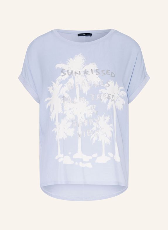 oui T-Shirt im Materialmix HELLBLAU/ WEISS/ SILBER