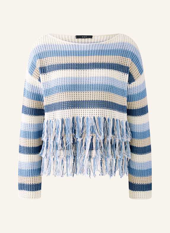 oui Pullover BLAU/ CREME/ BEIGE