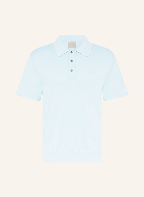 Calvin Klein Knitted polo shirt LIGHT BLUE