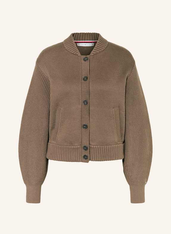 TOMMY HILFIGER Strickjacke BRAUN