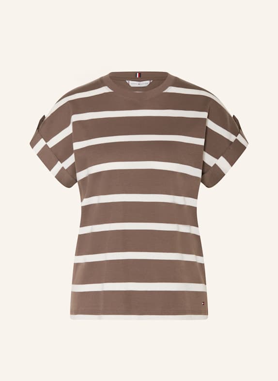 TOMMY HILFIGER T-Shirt BRAUN/ WEISS