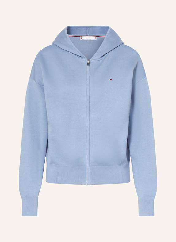 TOMMY HILFIGER Strickjacke BLAUGRAU