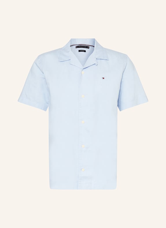 TOMMY HILFIGER Resorthemd Comfort Fit mit Leinen HELLBLAU