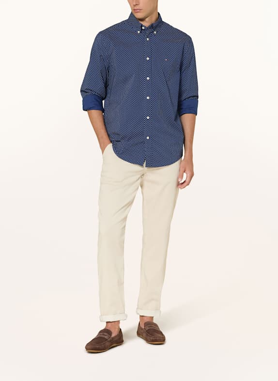 TOMMY HILFIGER Hemd Regular Fit DUNKELBLAU / CREME