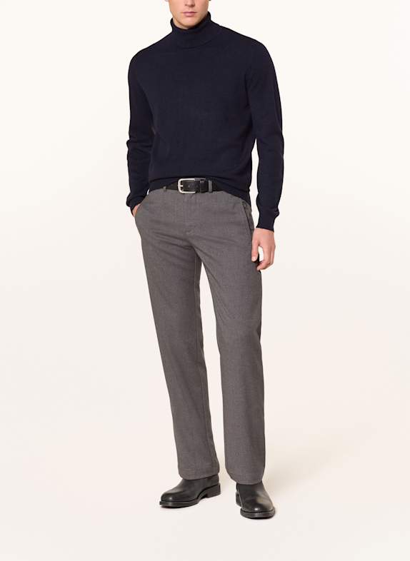 STROKESMAN'S Trui met col van kasjmier DONKERBLAUW