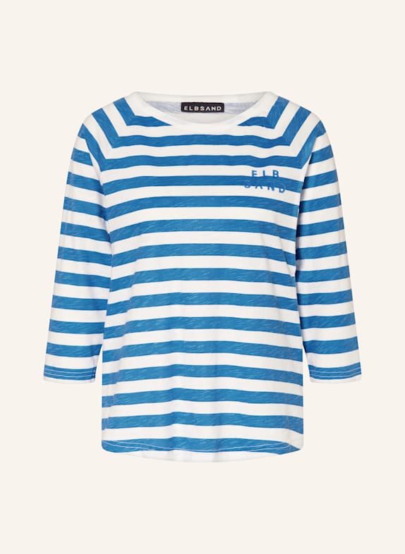ELBSAND Shirt CELINA mit 3/4-Arm WEISS/ BLAU