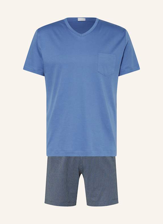 mey Shorty-Schlafanzug Serie MICRO BLUE BLAU