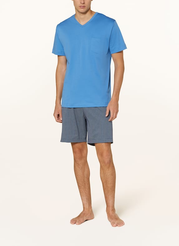 mey Shorty-pyjamas Serie MICRO BLUE BLÅ