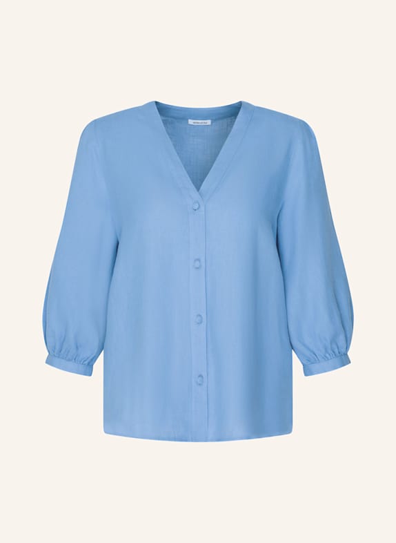 seidensticker Bluse mit Leinen und 3/4-Arm BLAU