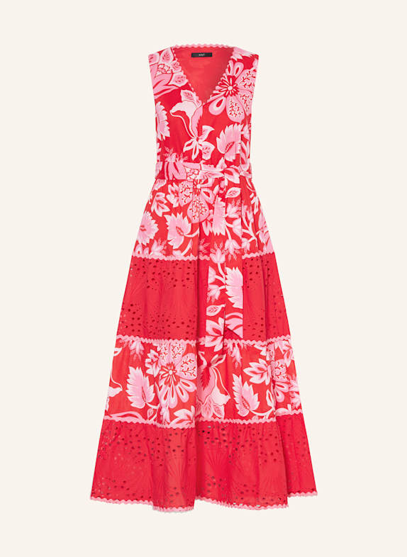 oui Kleid mit Lochspitze ROT/ PINK