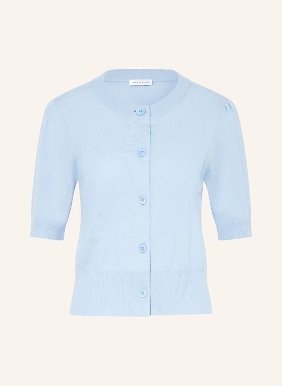 MRS & HUGS Strickjacke mit Cashmere HELLBLAU