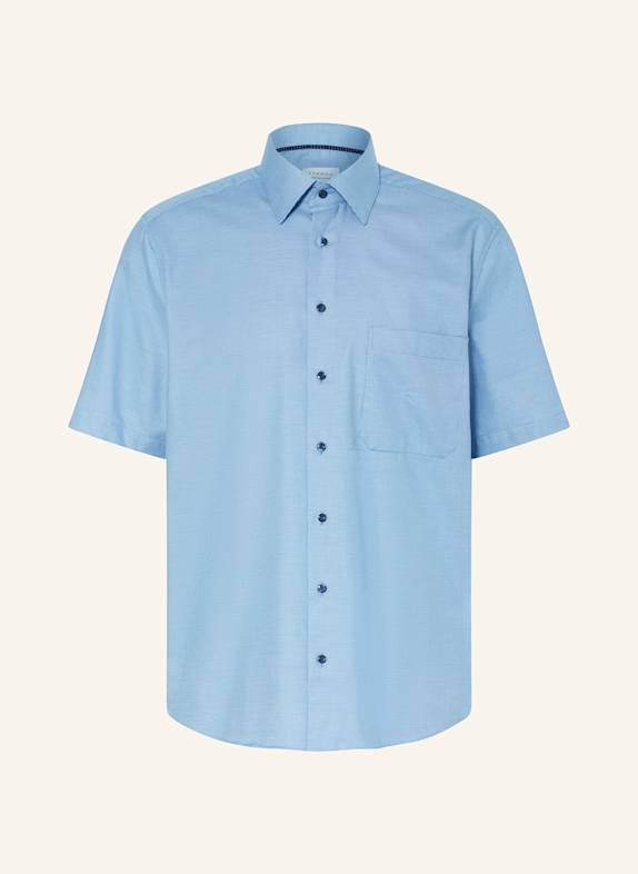 ETERNA Kurzarm-Hemd Comfort Fit BLAU/ WEISS