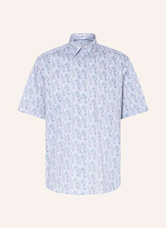 ETERNA Kurzarm-Hemd Comfort Fit BLAU/ WEISS