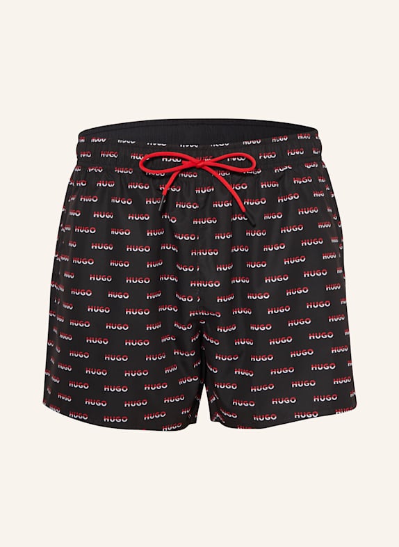 HUGO Badeshorts DODY SCHWARZ/ DUNKELROT/ WEISS