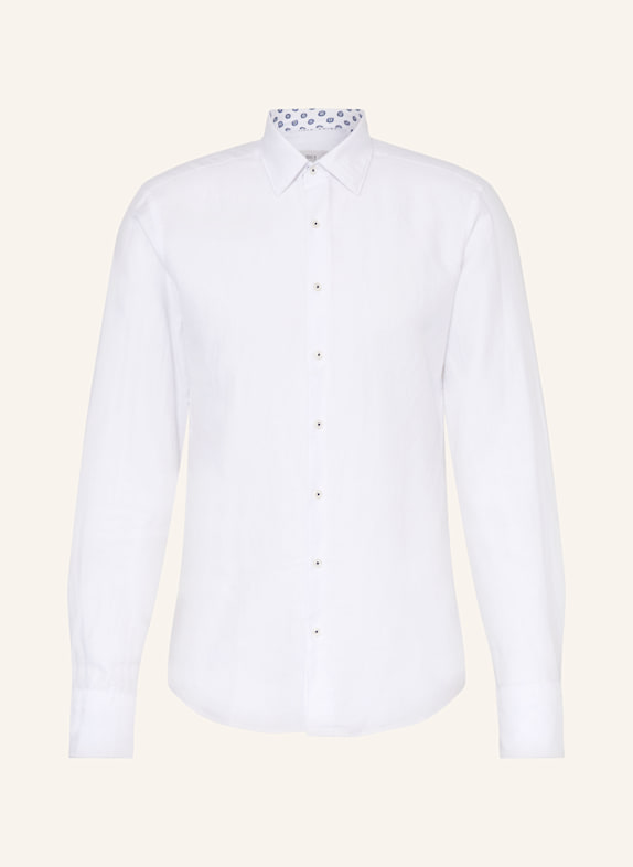 1863 by ETERNA Hemd Slim Fit mit Leinen WEISS