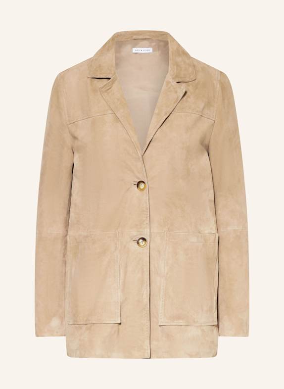 MRS & HUGS Leather blazer BEIGE