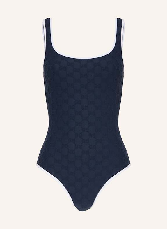 GUCCI Badeanzug DUNKELBLAU/ WEISS