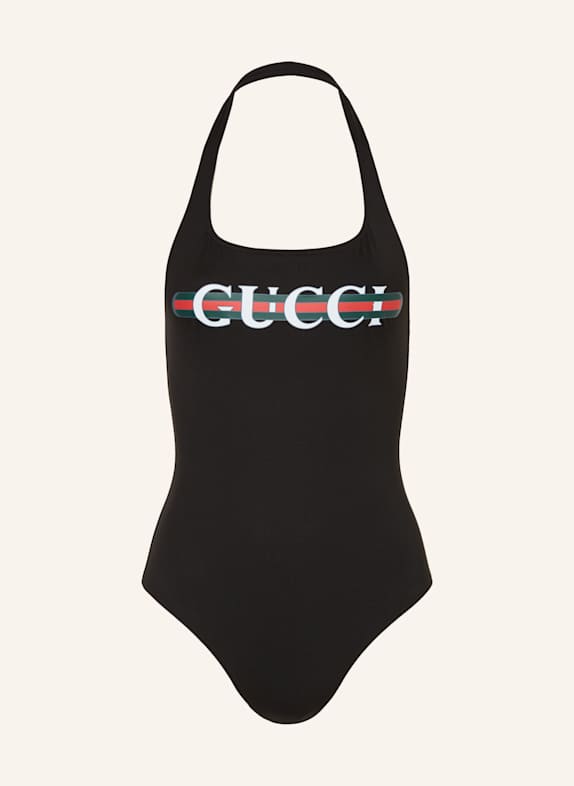GUCCI Neckholder-Badeanzug SCHWARZ