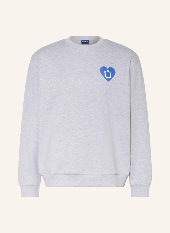 HUGO BLUE Oversized-Sweatshirt CREW HELLGRAU/ BLAU/ SCHWARZ