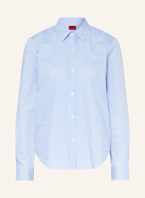 HUGO Shirt blouse THE ESSENTIAL BLUE/ WHITE
