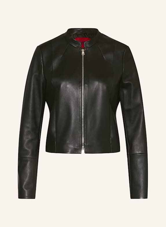 HUGO Veste en cuir LASARI NOIR