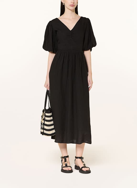 MRS & HUGS Linen dress BLACK