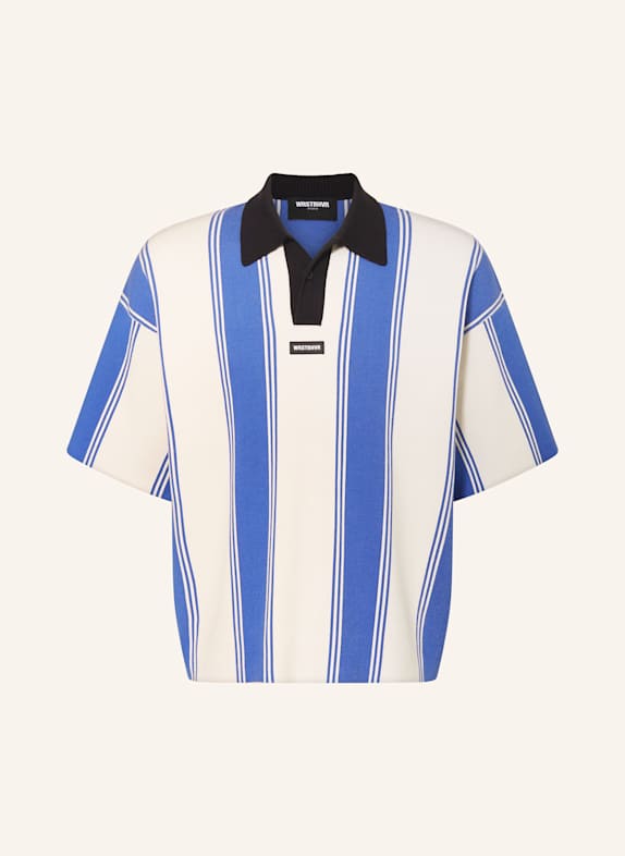WRSTBHVR Strick-Poloshirt LEV V2 BLAU/ ECRU