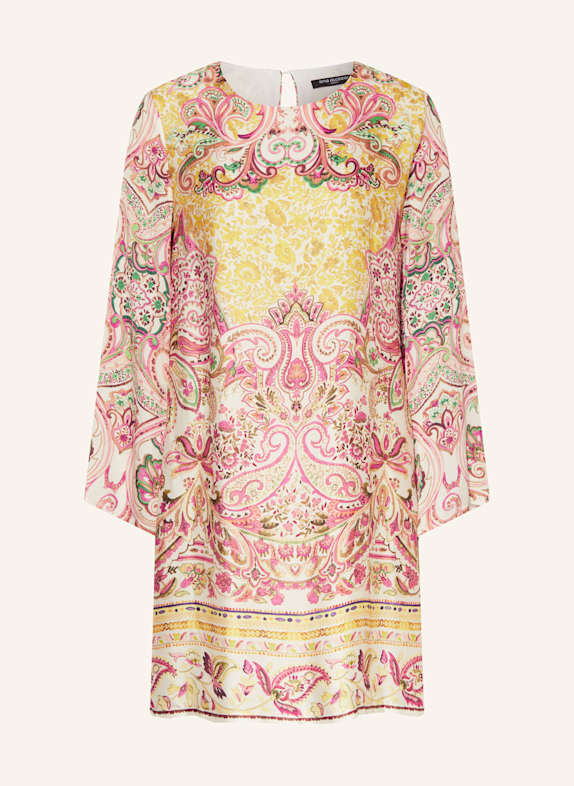 Ana Alcazar Satinkleid ECRU/ GELB/ PINK