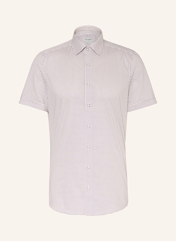 OLYMP Kurzarm-Hemd Level Five body fit WEISS/ BEIGE/ DUNKELBLAU