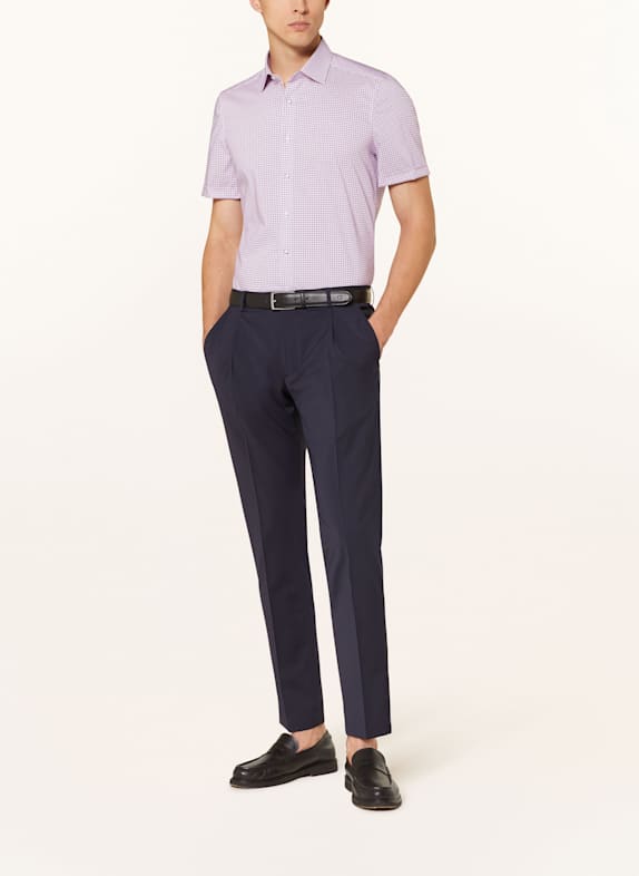 OLYMP Kurzarm-Hemd Level Five body fit PINK / DUNKELBLAU / WEISS