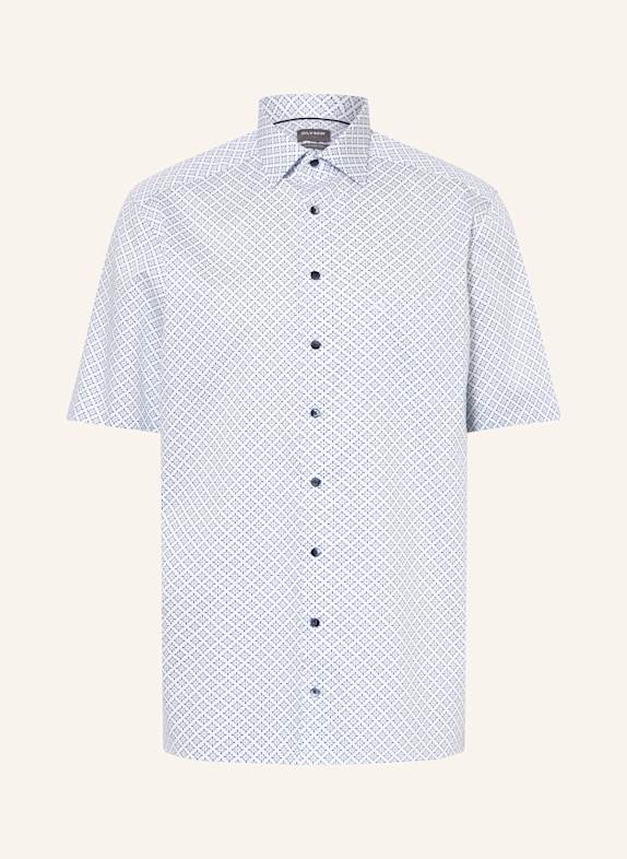 OLYMP Kurzarm-Hemd Luxor comfort fit WEISS/ BLAU