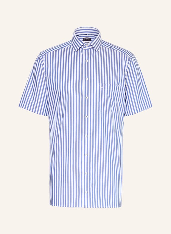 OLYMP Kurzarm-Hemd Luxor modern fit BLAU/ WEISS