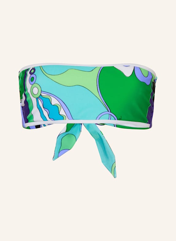 PUCCI Bandeau-Bikini-Top TÜRKIS/ HELLGRÜN/ LILA