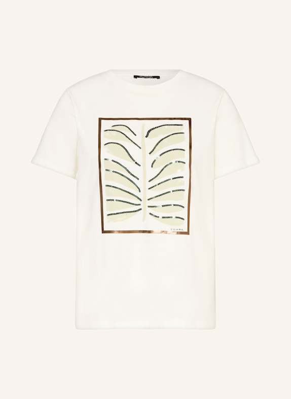 comma T-Shirt mit Pailletten WEISS