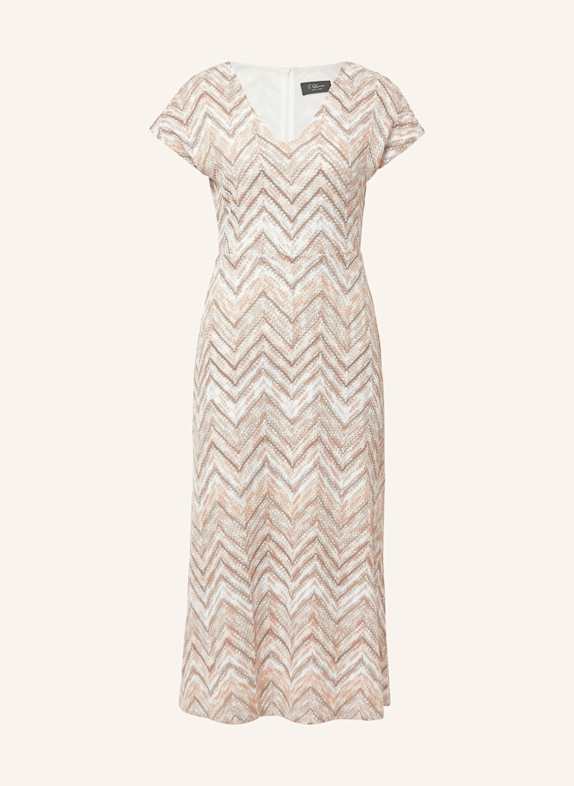 s.Oliver BLACK LABEL Häkelkleid mit Glitzergarn DUNKELBRAUN/ BEIGE/ WEISS